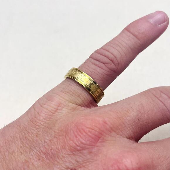y2k 2000s vintage style roman numerals gold ring - Picture 3 of 8